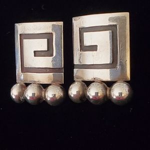 Beto Sterling Greek Key Earrings